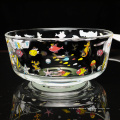 Haonai 600ml glass bowl mixing bowl custom printed bowl fruit bowl